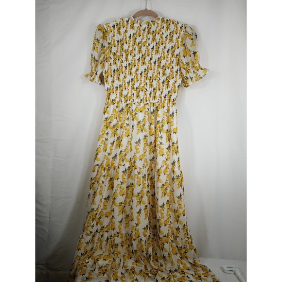 Ivy City Co Hollie Dress Lemon Floral Smocked Maxi Length S .Small - Picture 4 of 12
